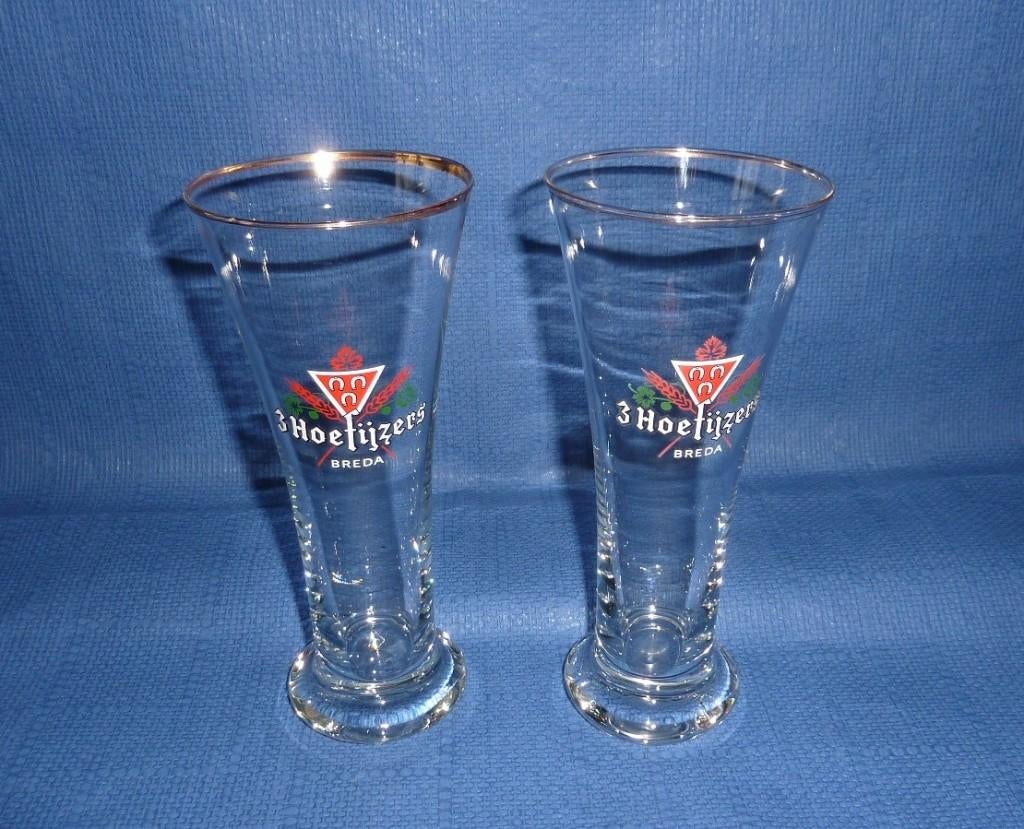2 Verres 3 Hoefijzers Breda Ø 8cm hauteur 18,5cm, Enlèvement, Neuf, Verre à bière
