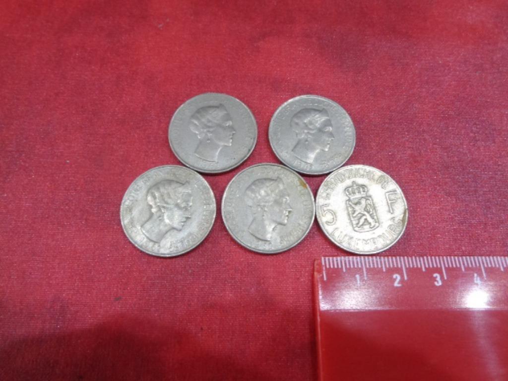 Pièces de monnaies. "Grand duchesse de Luxembourg ". 5 Frs, Ophalen of Verzenden, Luxemburg