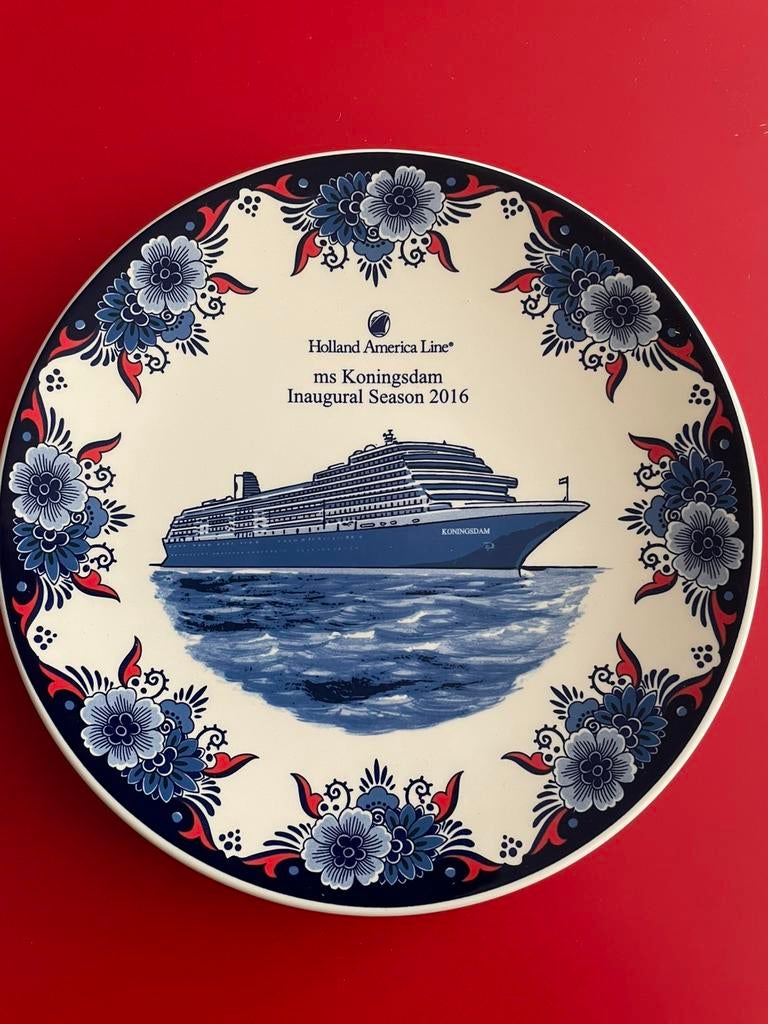 Assiette artisanale MS Koningsdam (numérotée !), Collections, Marine, Comme neuf, Enlèvement