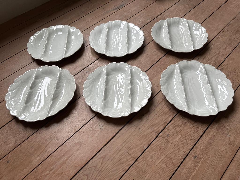6 assiettes à asperges - Limoges R.Leclair -Neuf, Enlèvement