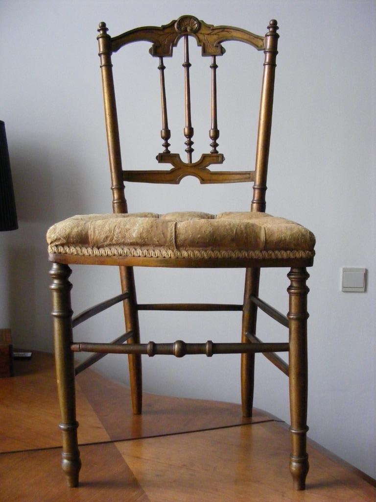 BELLE CHAISE ANCIENNE DORÉE - 19 siècle, Antiquités & Art, Curiosités & Brocante, Enlèvement ou Envoi