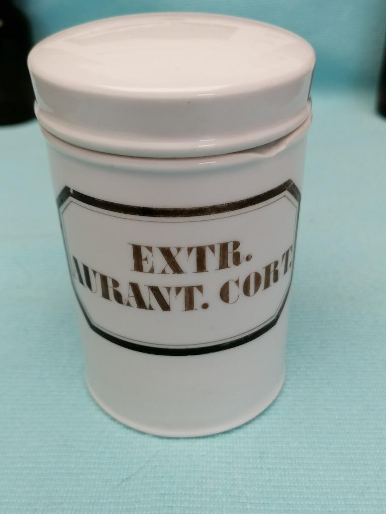 Antieke apotheekpot 250gr Extract auranti Cort. circa 1925, Ophalen of Verzenden