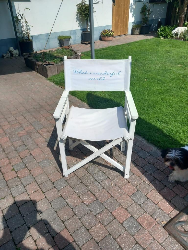 Houten tuinstoel plooibaar, Tuin en Terras, Ophalen, Zo goed als nieuw
