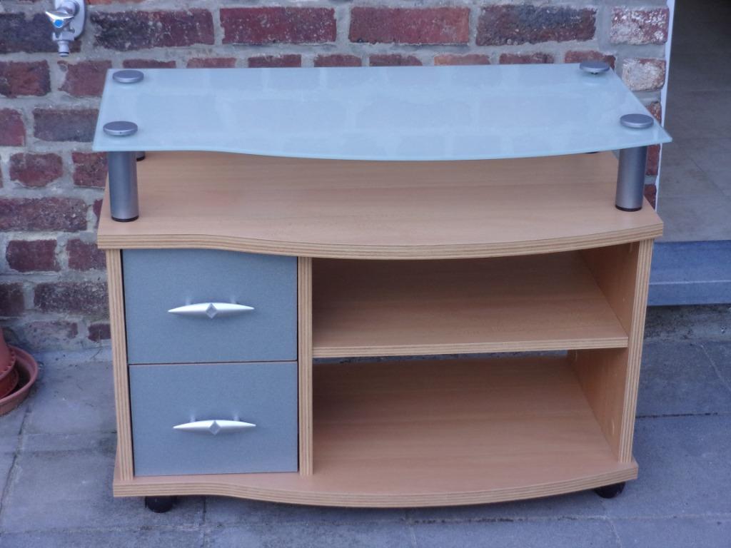 vintage tv-meubel, Huis en Inrichting, Kasten |Televisiemeubels, Ophalen, Gebruikt, 50 tot 100 cm, Glas