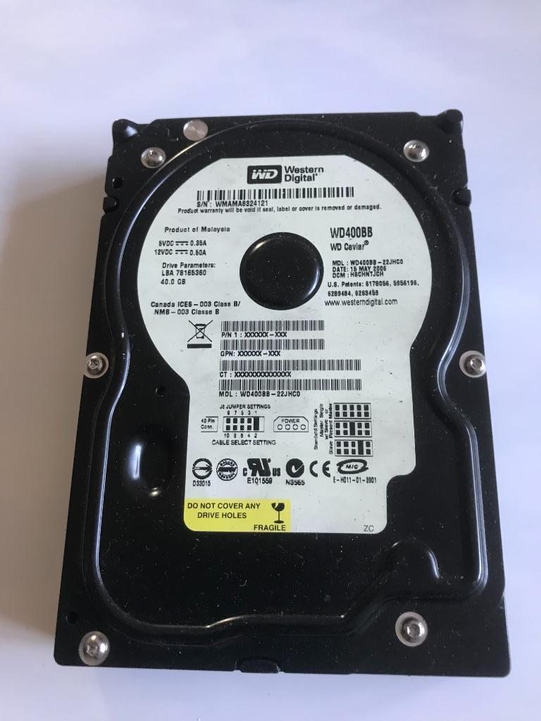 Harde schijf western digital 40 gb (ide), Intern, HDD, Ophalen of Verzenden, Zo goed als nieuw