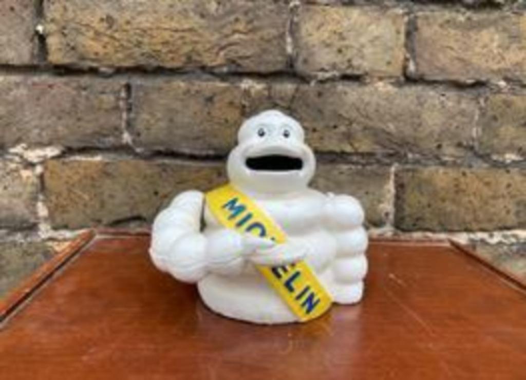 Tirelire mécanique en fonte Michelin Bibendum, Enlèvement ou Envoi, Comme neuf, Autres types