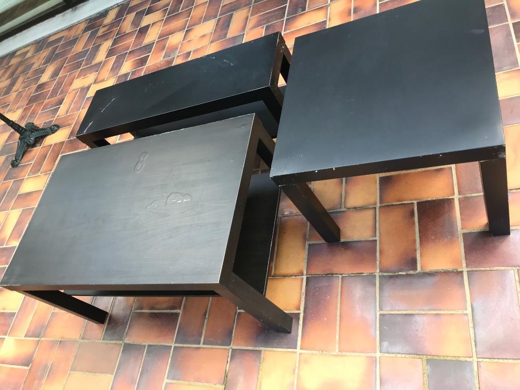 3 petites tables de salon Ikéa., Enlèvement, Utilisé, Autres essences de bois, Moderne