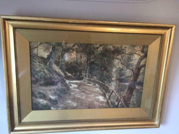 Grote kader met Boslandschap. 85x60 cm, Enlèvement ou Envoi