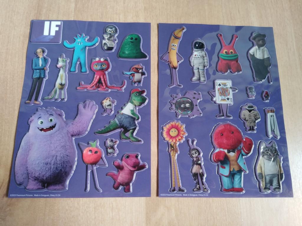 3d stickers van de film IF (fantasievriendjes), Ophalen of Verzenden, Nieuw, Meerdere stickers
