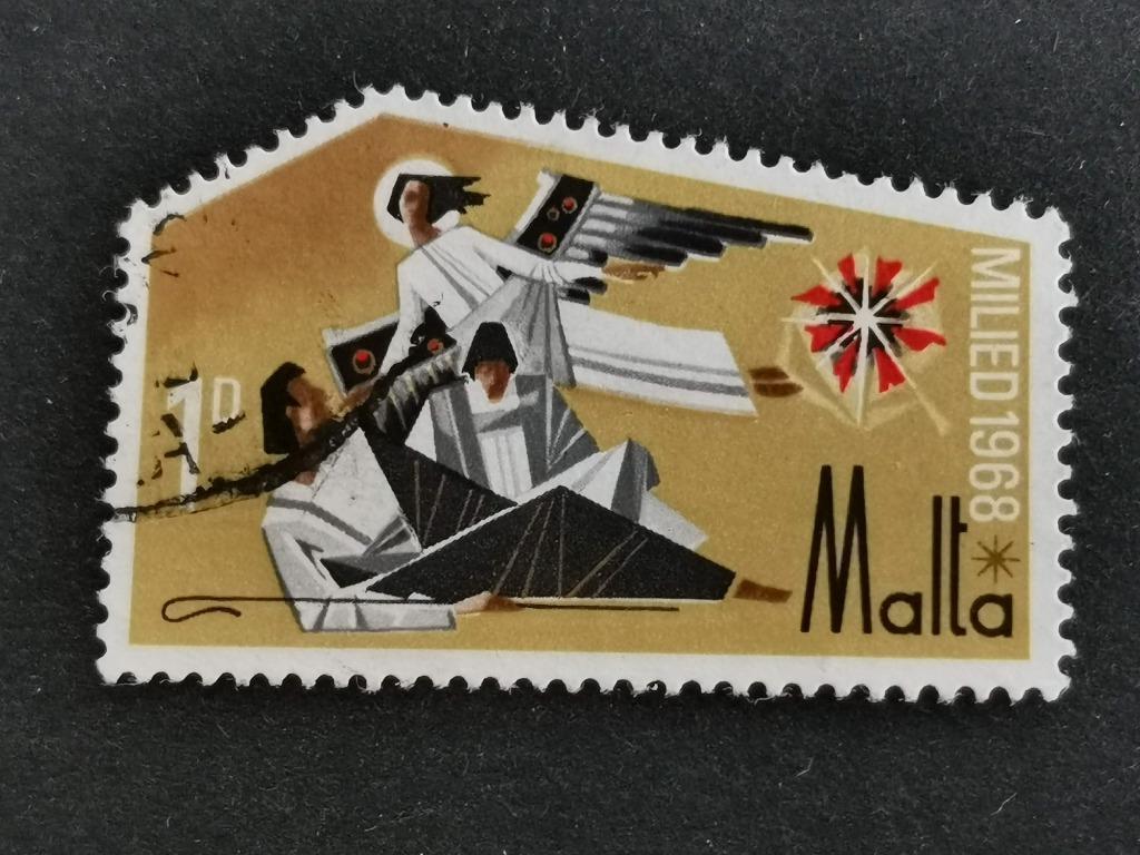 Malte 1968 - Noël, Enlèvement ou Envoi, Malte, Affranchi