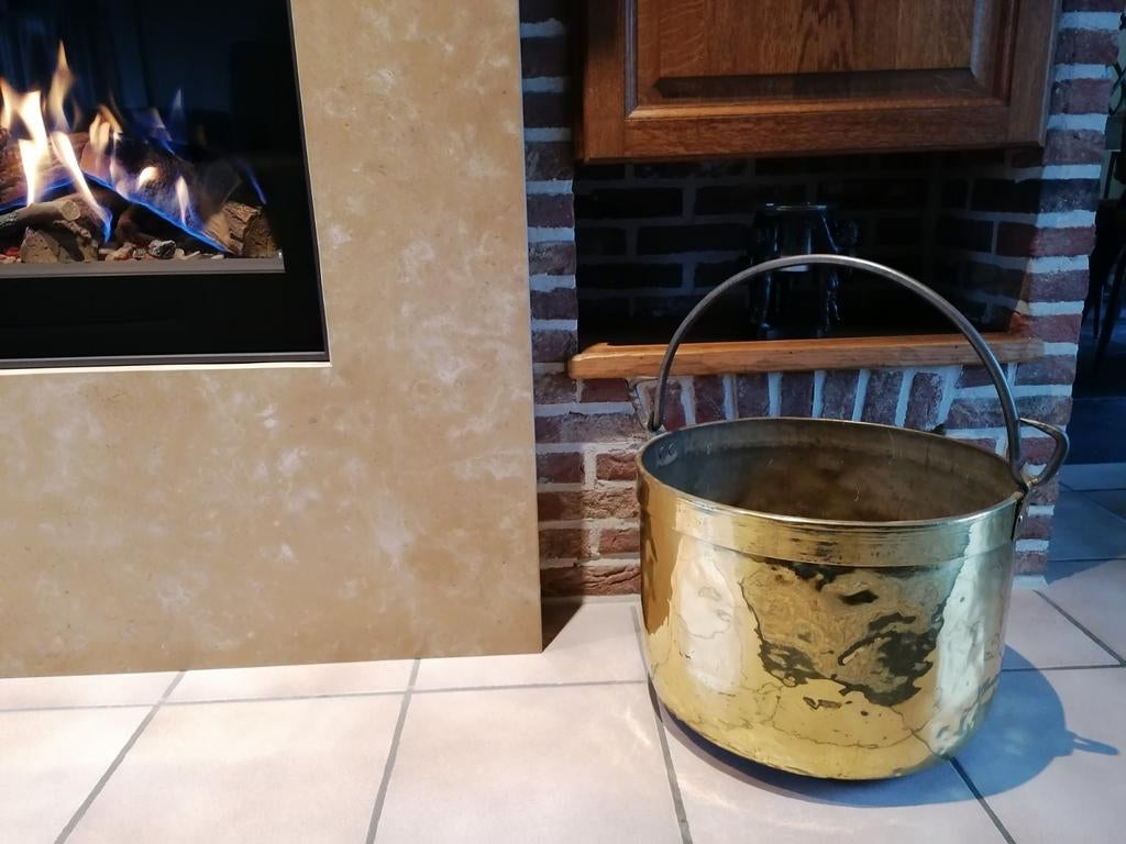Prachtige gele koperen ketel., Ophalen, Koper