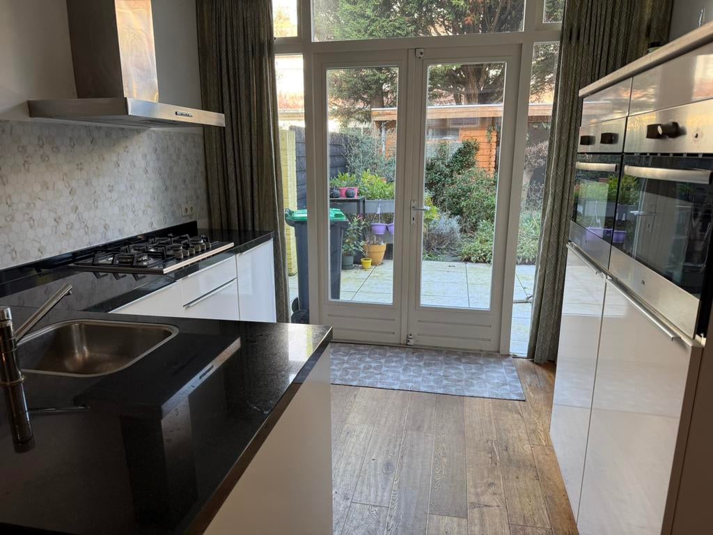 Complete Hoekkeuken Hoogglans Wit + Apparatuur GEDEMONTEERD, Ophalen of Verzenden, Wit, Graniet of Steen, Hoekkeuken