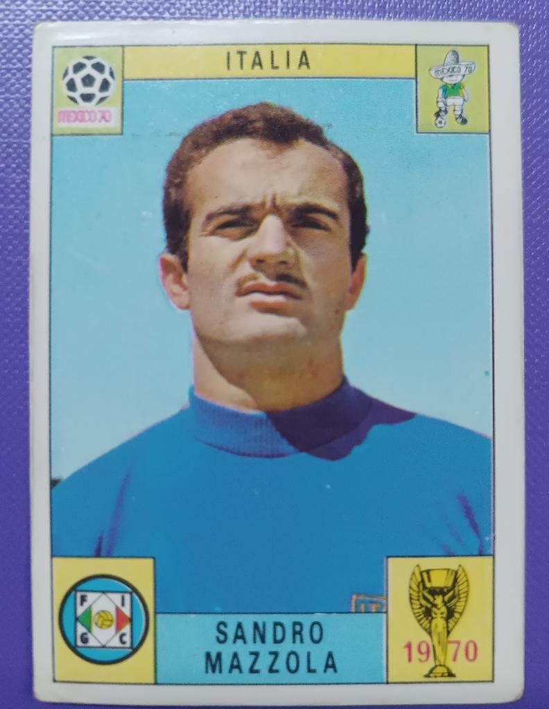 Carte Panini, éd. 1970 Coupe du monde foot Mexique MAZZOLA, Envoi