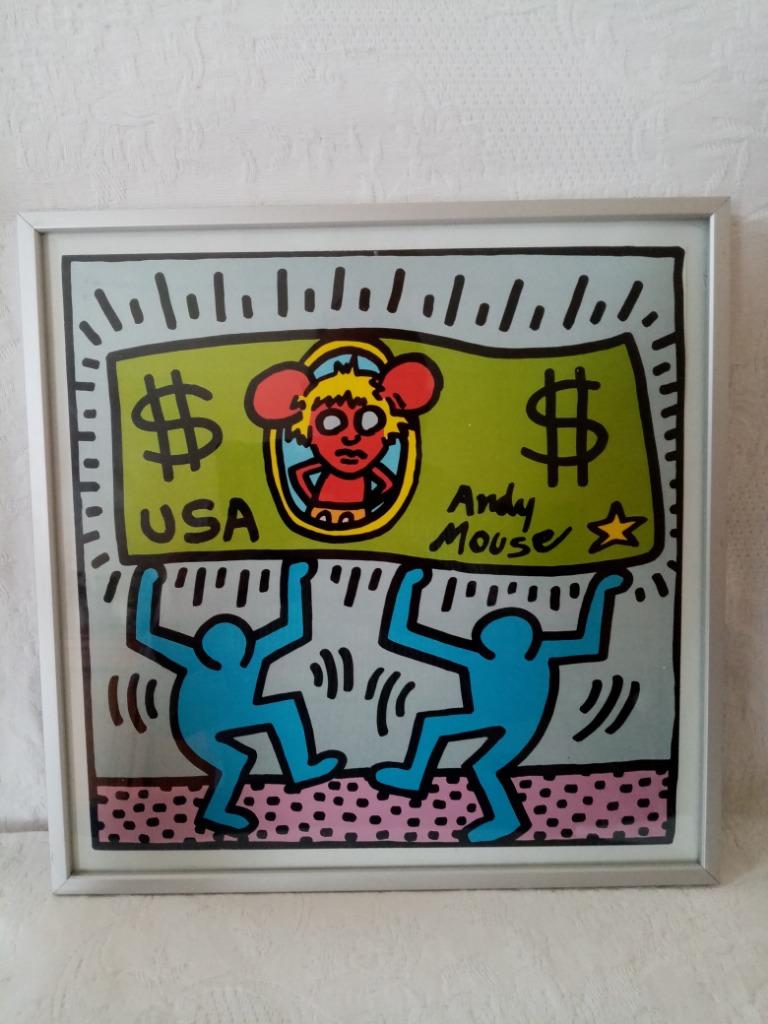 Sérigraphie offset art encadré vitré Keith Haring  31cm, Antiquités & Art, Art | Lithographies & Sérigraphies, Enlèvement ou Envoi