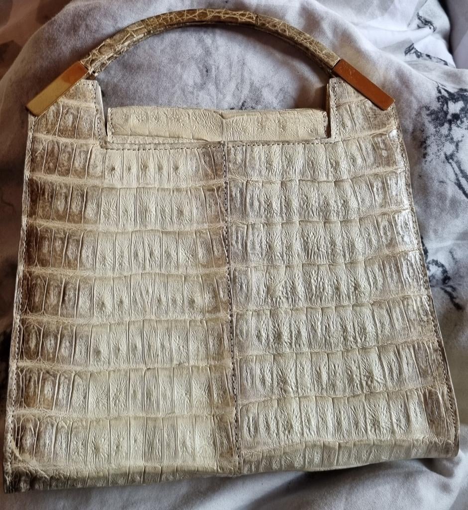Sac à main vintage en croco, Enlèvement ou Envoi, Comme neuf, Sac à main
