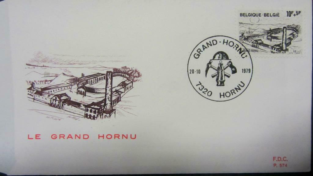 FIRST DAY COVER- TOERISME-STEDEN- GRAND-HORNU  BELGIË, Enlèvement ou Envoi, Affranchi, Lieu ou Bâtiment