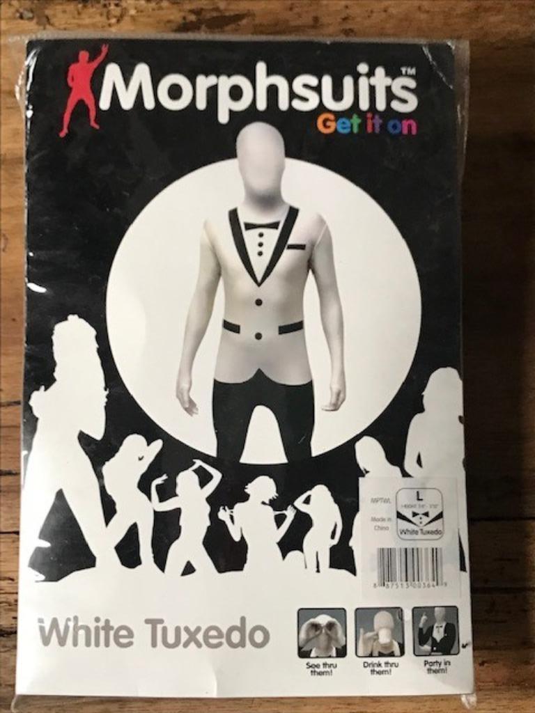 Costume de smoking blanc par Morphsuits, Hobby & Loisirs créatifs, Enlèvement ou Envoi, Comme neuf, Vêtements d'extérieur