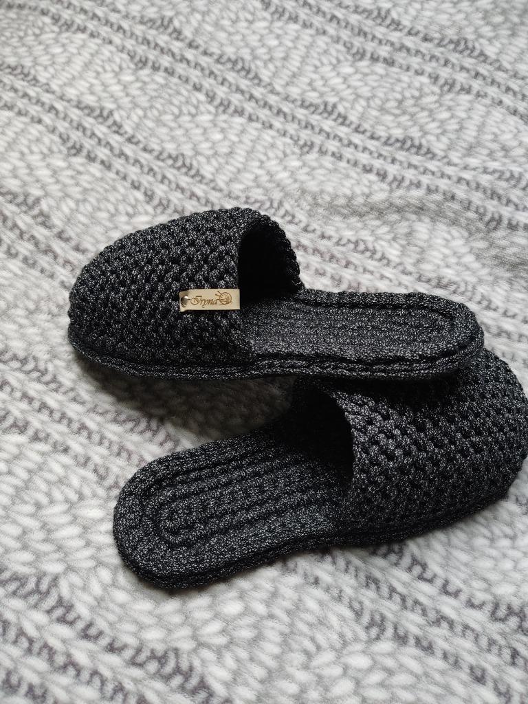 Handgemaakte pantoffels. Maat 37, Nieuw, Ophalen of Verzenden, Pantoffels of Sloffen, Grijs