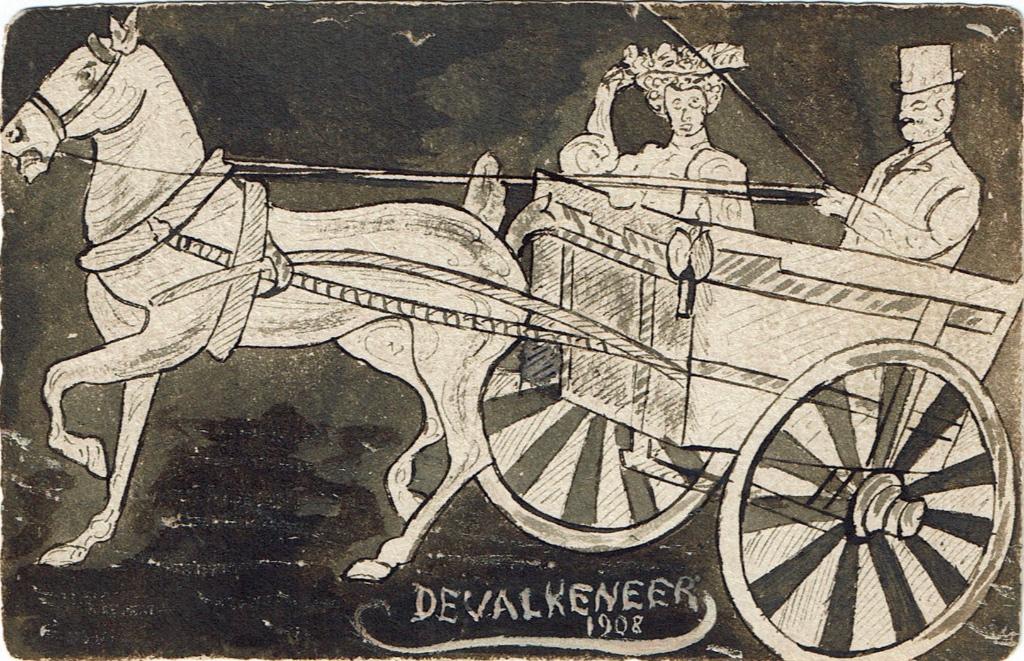 Carte postale ancienne Vilvorde De Valkeneer 1908, Envoi, Avant 1920, Affranchie, Brabant Flamand