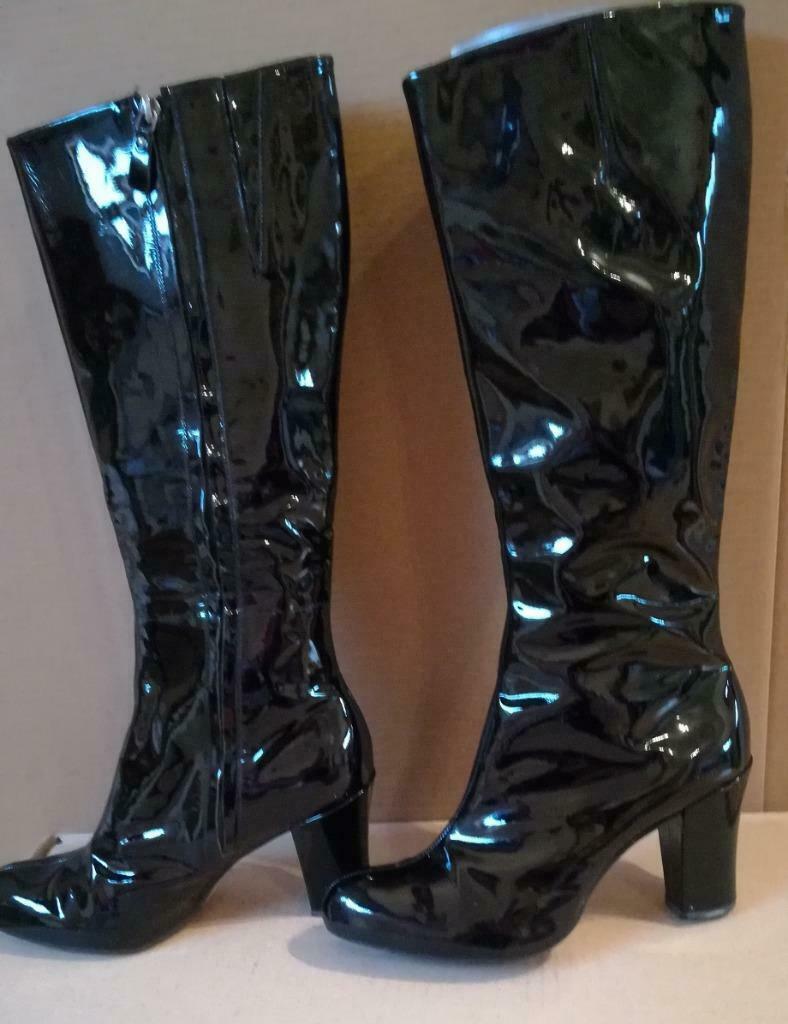41B* CLARKS - bottes noires vernies full cuir sexy (40,5), Neuf, Bottes hautes, Noir, Envoi
