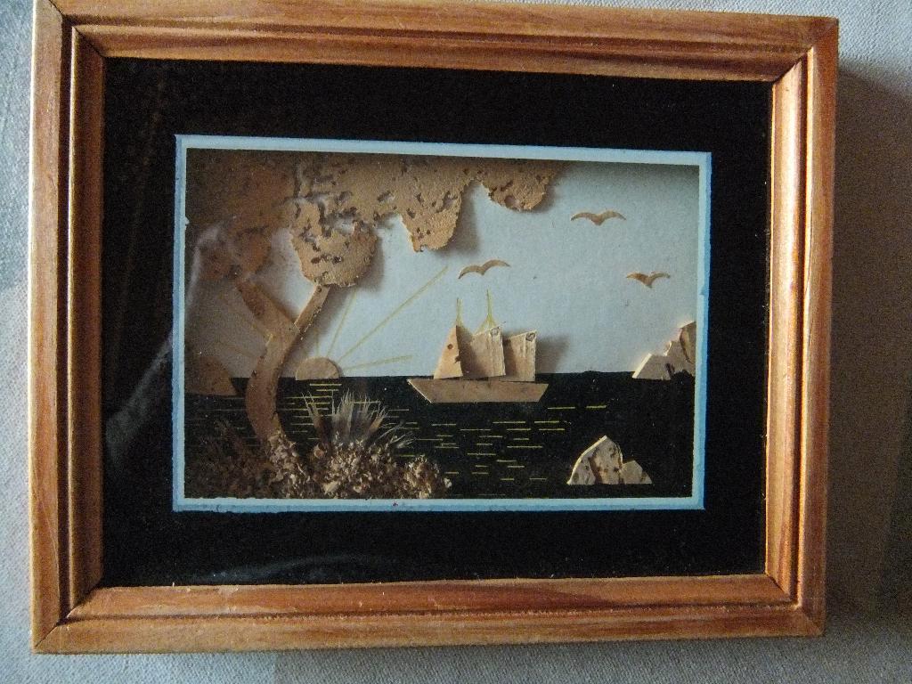 klein kadertje, kurk art, Antiquités & Art, Curiosités & Brocante, Enlèvement ou Envoi