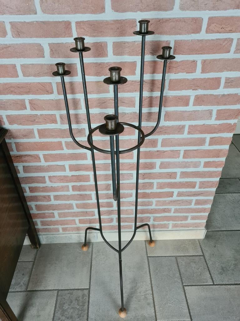 Metalen kandelaar te koop in Balen, Ophalen, Zwart, Zo goed als nieuw, Kandelaar