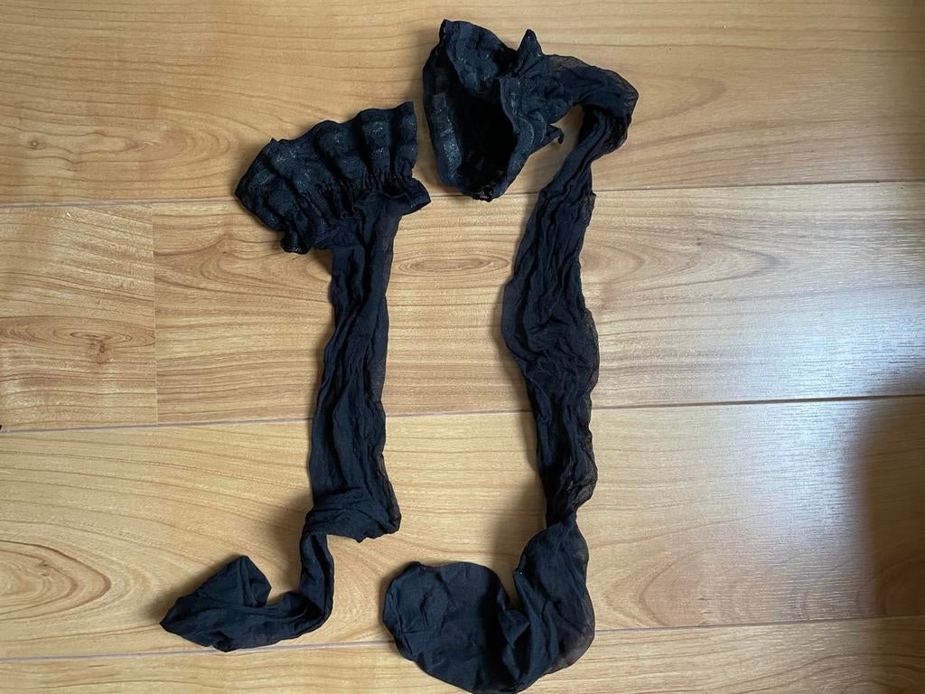 Zwarte  jartelpantys maat L, Ophalen of Verzenden, Zo goed als nieuw, Maat 44/46 (L)