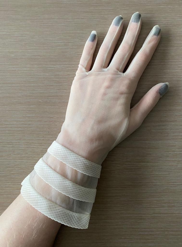 Ecru-kleurige transparante vintage handschoenen - NIEUW, Verzenden, Nieuw, Handschoenen