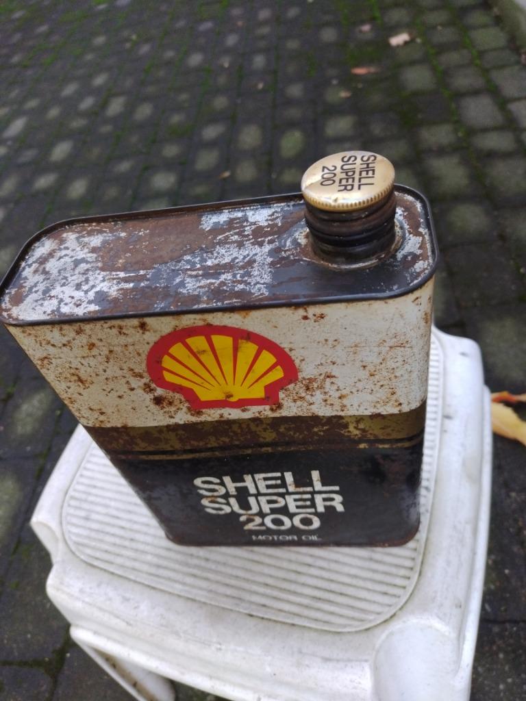 Shell Super 200 olieblik, Verzamelen, Ophalen of Verzenden, Gebruikt, Overige, Overige merken