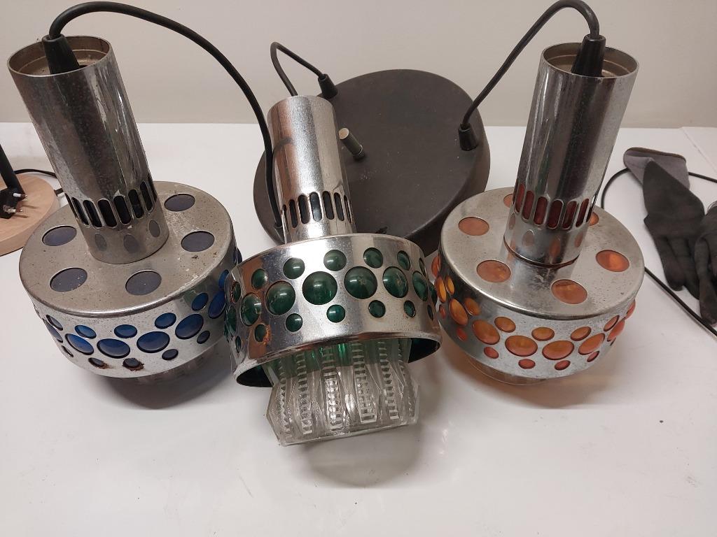 lampe suspendue en cascade vintage, Verre, Vintage, Enlèvement, Utilisé