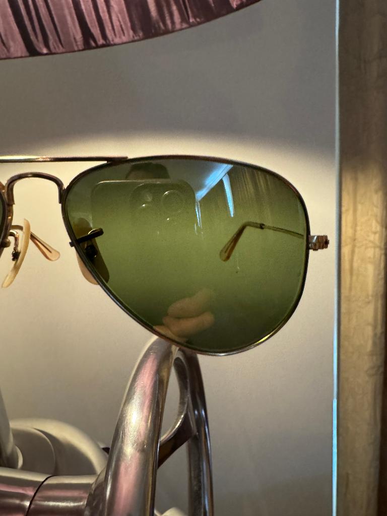Vintage jaren 50 zeldzame Ray-Ban Aviator 52 Double Gradient, Ophalen of Verzenden, Gebruikt, Zonnebril, Ray-Ban