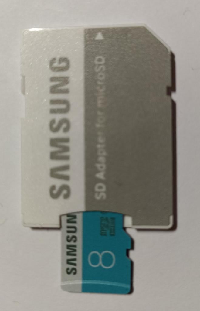 Carte microSD SAMSUNG 8GB, avec adaptateur SD, Enlèvement ou Envoi, 8 GB, Comme neuf, MicroSD