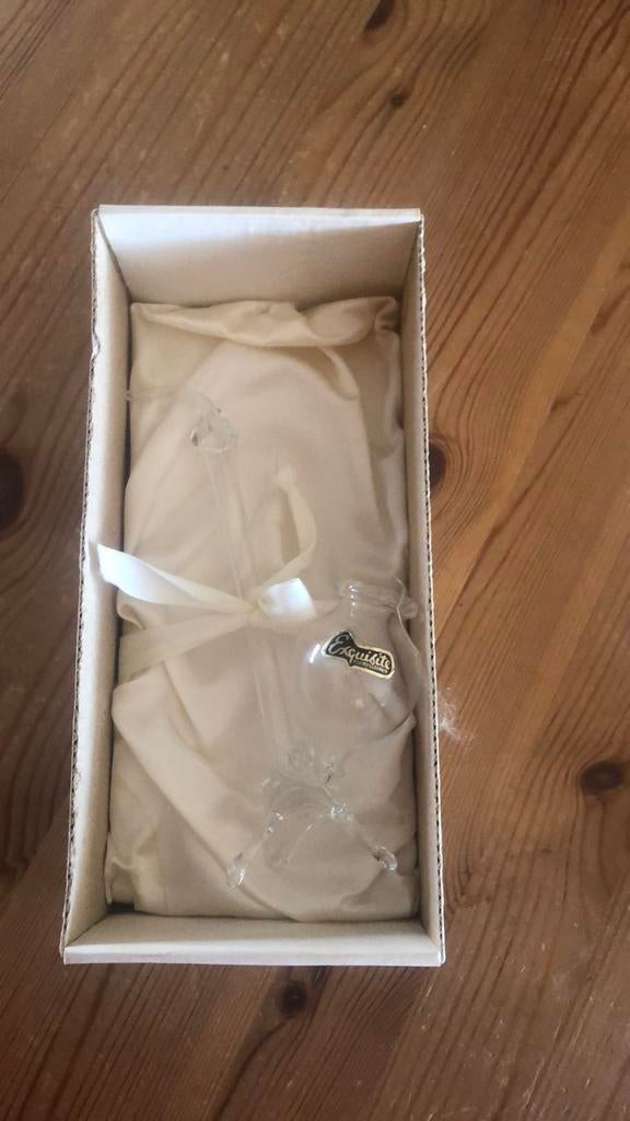 Zeer oude gebruikte jms bohemien kristallen pijp en koffer