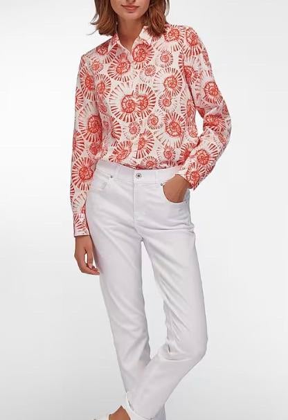 Peter Hahn blouse 42, Kleding | Dames, Ophalen of Verzenden, Zo goed als nieuw, Maat 42/44 (L), Rood