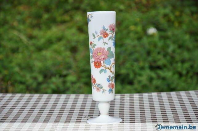vase sur pied opaline blance bouquet floral, Enlèvement ou Envoi, Utilisé