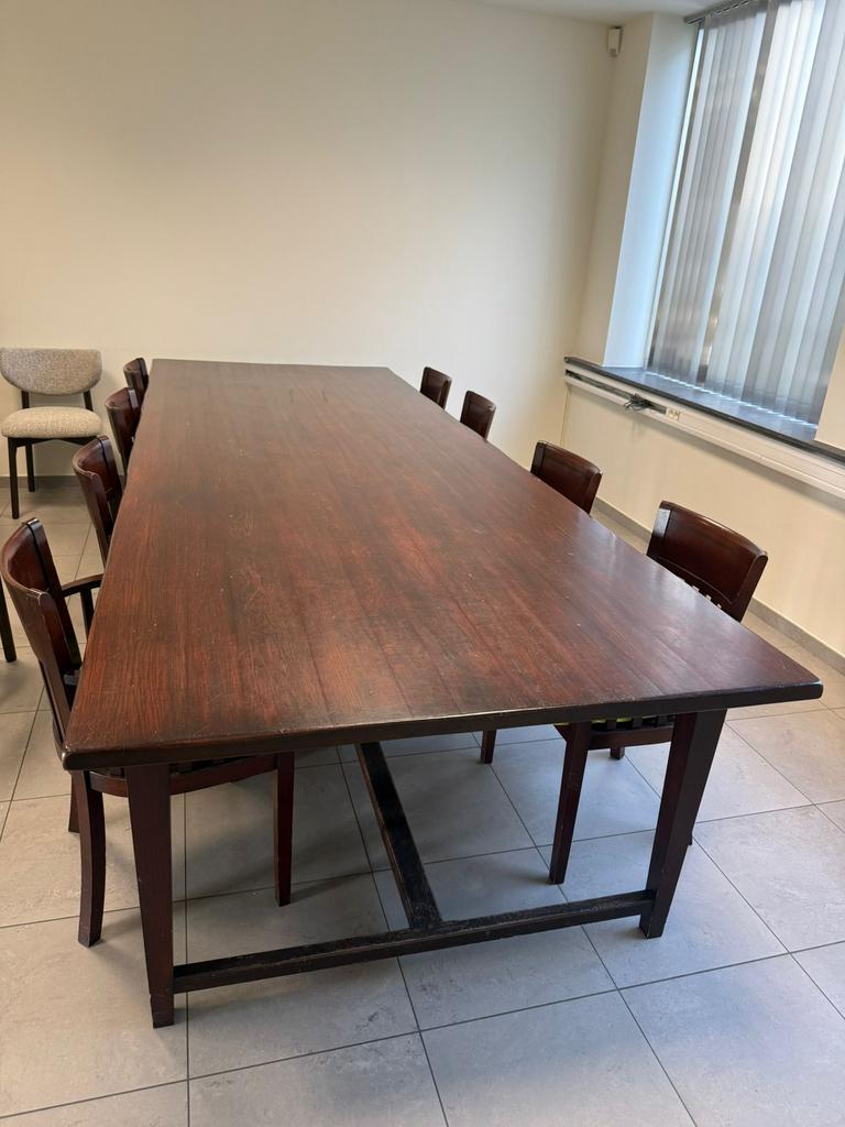 Eet / vergader tafel - kersenhout 3600x1280, Huis en Inrichting, Ophalen, Gebruikt, Kersenhout