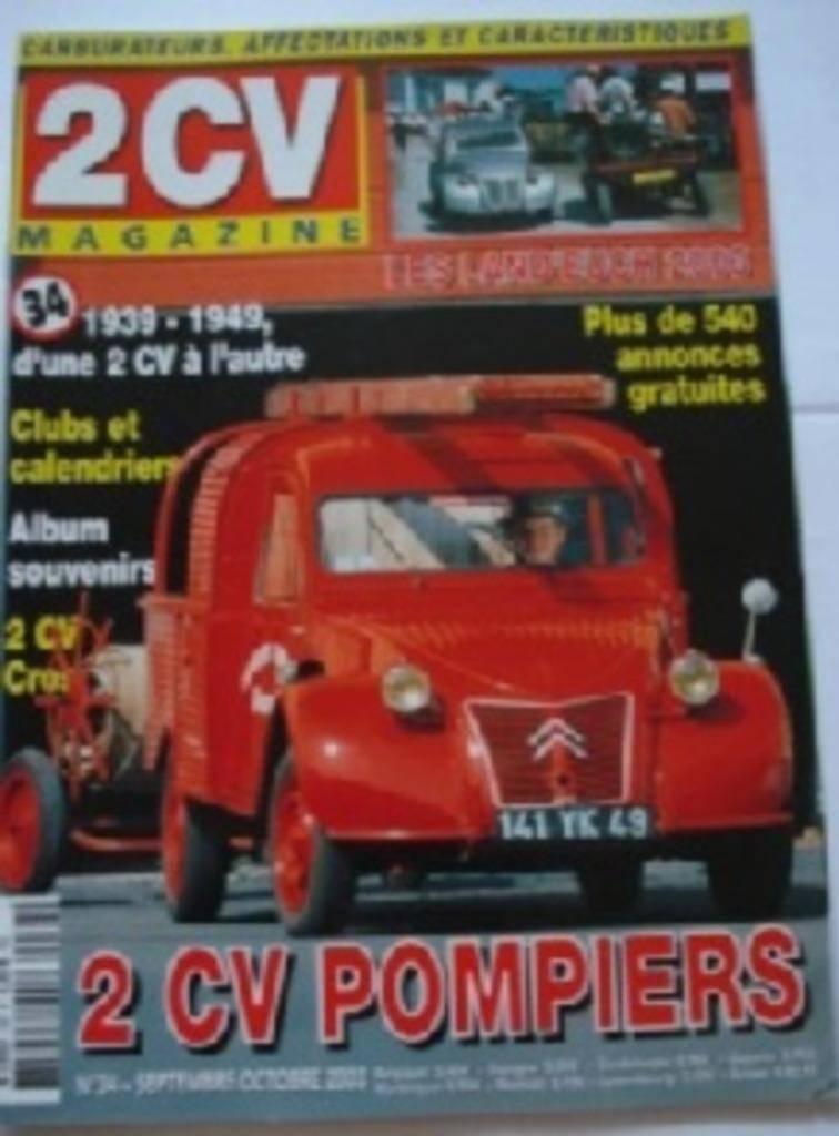 2CV magazine n 34 Citroën 2CV AZU Pompiers/Cross, Envoi, Neuf, Citroën
