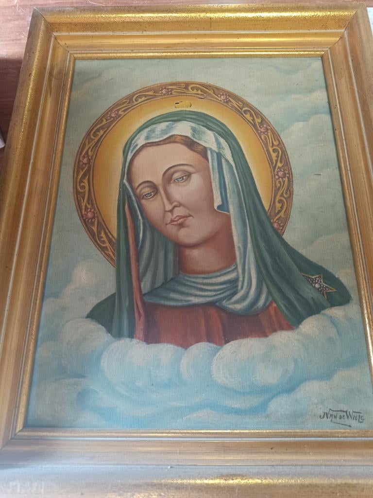 Peinture vierge marie signé, Antiquités & Art, Enlèvement