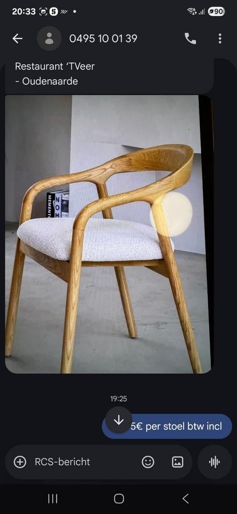 Nieuwe stoelen,design,naturelle look aan topprijzen lot cafe, Huis en Inrichting, Ophalen