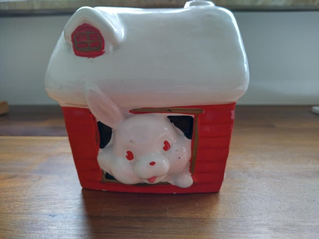 Spaarpot konijn in huisje, Verzamelen, Ophalen of Verzenden, Gebruikt, Object of Gebouw