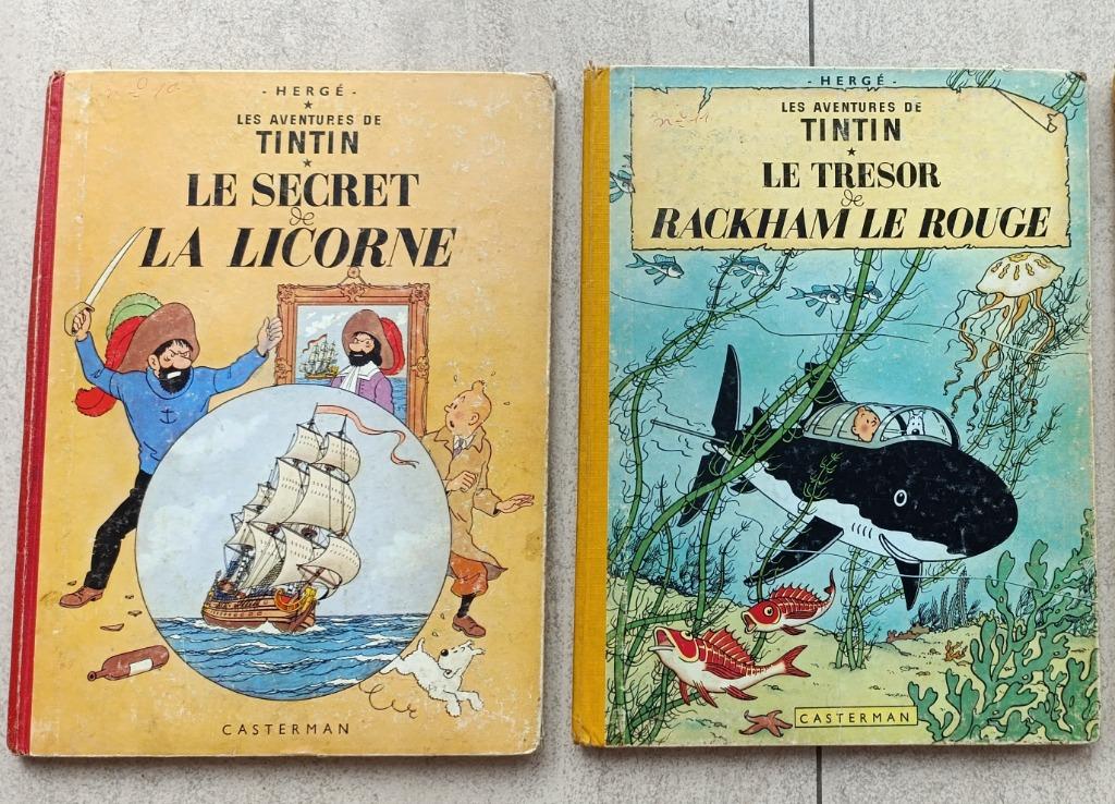 Tintin Le trésor de Rackham L R + Le secret de la Licorne, Une BD, Enlèvement ou Envoi, Utilisé, Hergé.