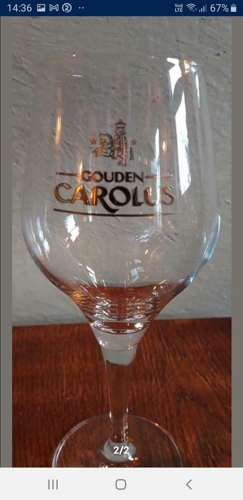 Gouden Carolus bierglazen, Ophalen of Verzenden, Zo goed als nieuw