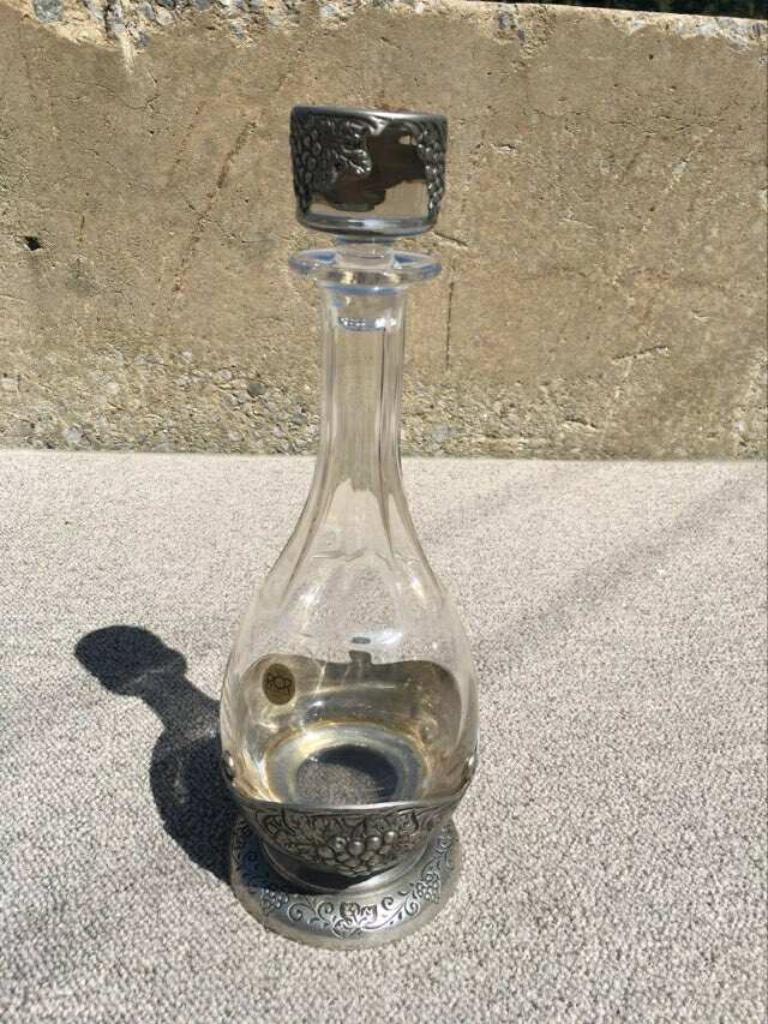magnifique carafe Royal Cristal Rock avec étain, Enlèvement ou Envoi