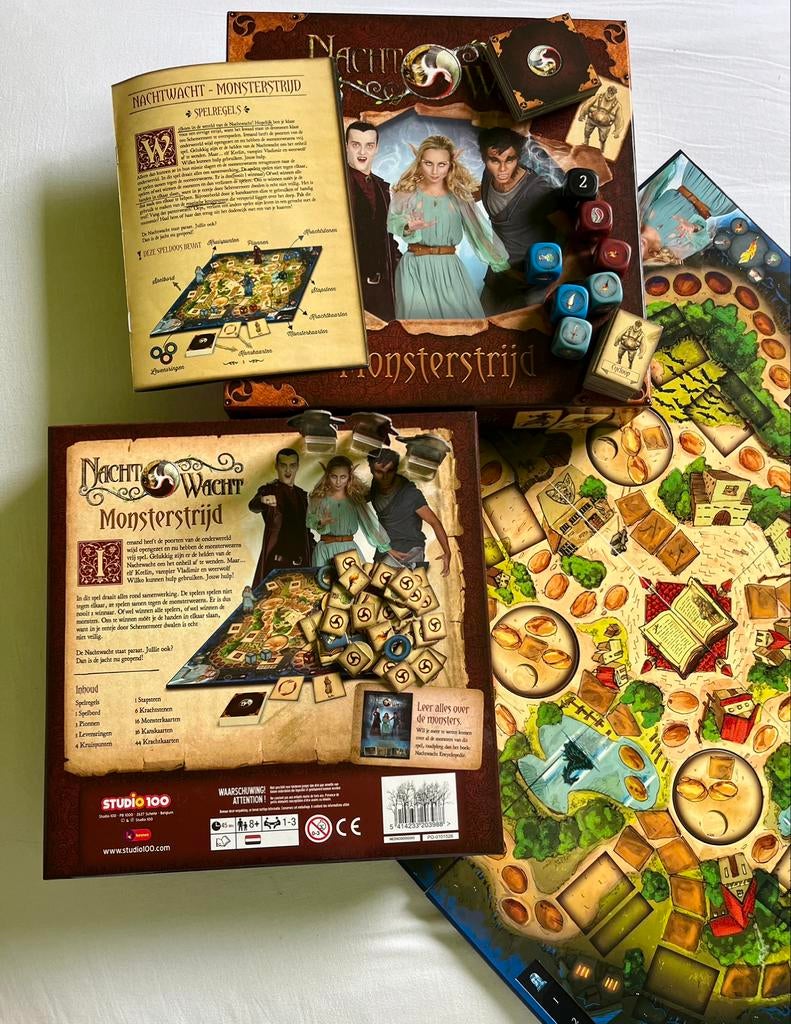 Bordspel: Nachtwacht, Monsterstrijd, Drie of vier spelers, Ophalen of Verzenden, Zo goed als nieuw