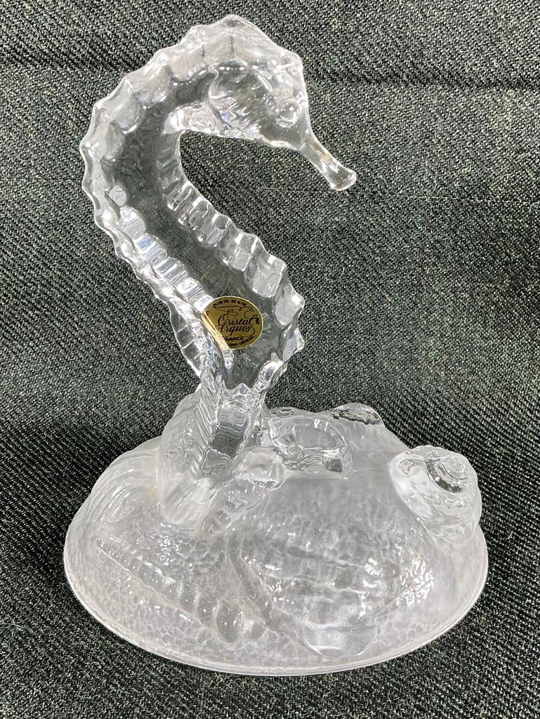 Statue d'hippocampe vintage en cristal Cristal d'Arques, Enlèvement ou Envoi