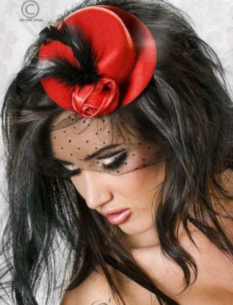 Chapeau burlesque / chapeau rouge foncé et rouge profond neu, Envoi, Neuf, Autres types
