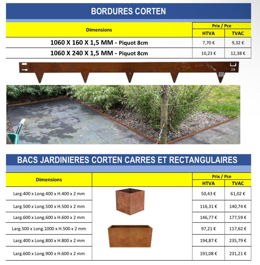 Acier CORTEN jardinière bac fontaine bordure barbecue lampe, Enlèvement, Neuf