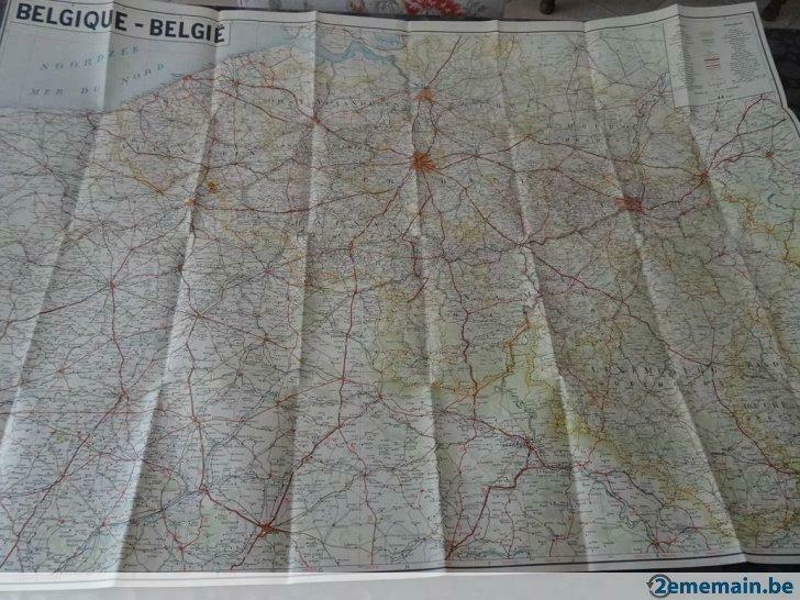 ancienne carte de Belgique, Livres, Atlas & Cartes géographiques, Utilisé