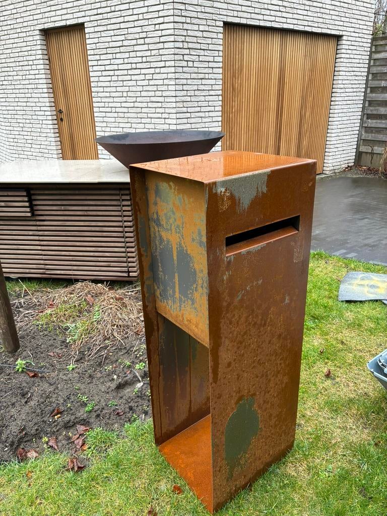 Brievenbus cortenstaal, Tuin en Terras, Ophalen, Zo goed als nieuw
