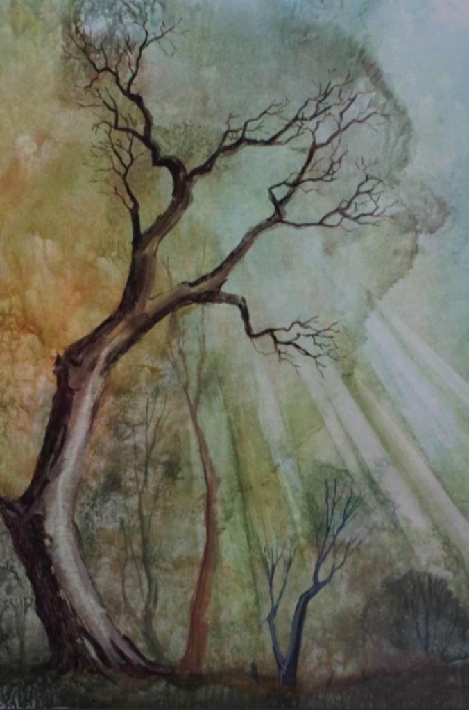 Tuur De Rijbel (1927-2016): Boszicht 1993 (52 x 62 cm), Ophalen of Verzenden